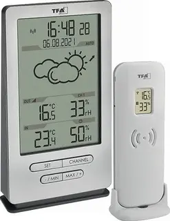 Funkwetterstation XENA H145xB82xT47mm silber Ku.f.innen/außen TFA