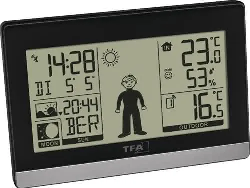 Funkwetterstation Weather Boy H97xB145xT 39mm schwarz/silber Ku.f.in.u.auß.