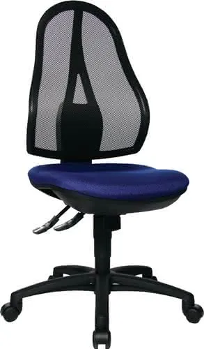 Bürodrehstuhl m.Punktsynchrontechnik blau 430-510mm o.Armlehnen Trgf.110kg