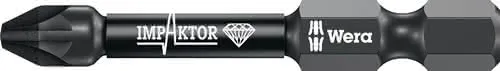 Bit 855/4 IMP DC PZD2 L.50mm 1/4 Zoll E6,3 Impaktor,DC Box m.5 Bits WERA