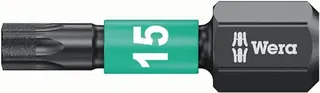 Bit IMPAKTOR DC T15 L.25mm 1/4 Zoll C6,3 Impaktor,DC Box m.10 Bits WERA