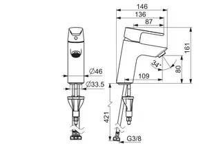 EHM Waschtisch-Batt. HANSAVANTIS 5242 Ausld. 109 mm chr – Bild 2
