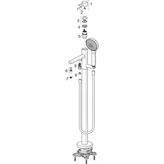 EHM Badebatt. bodenst. HANSAVANTIS Style 5483 Ausld. 209 mm chr – Bild 4