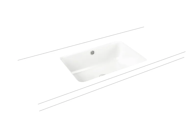 Kaldewei WB CAYONO Unterbauwaschtisch Mod.3190 ,596x426mm,alpinweiß,PEFF,AD,mÜL,chr