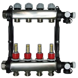 DK Heizkreisverteiler Edelstahl, RMV 8 8-fach Verteiler, Maße 44 x 51,5 cm