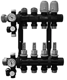 DK Heizkreisverteiler Kunststoff, RMX 6 6-fach Verteiler, Maße 44 x 40 cm