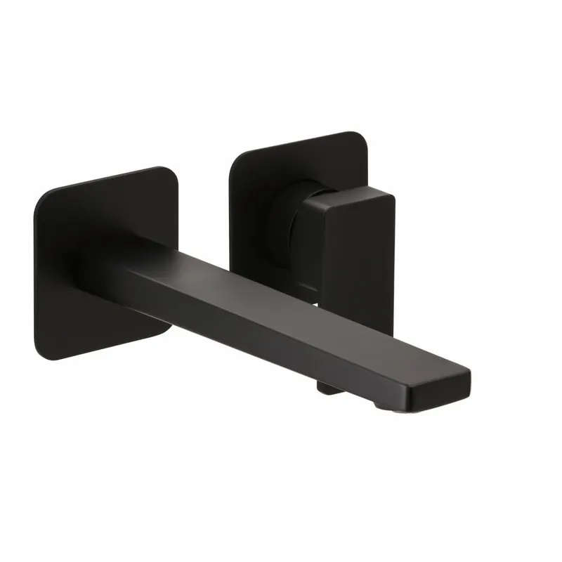CEO BLACK Waschtisch-Wandbatterie Farbset 210mm 2 Blenden Schwarz matt