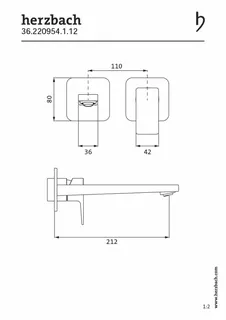 CEO BLACK Waschtisch-Wandbatterie Farbset 210mm 2 Blenden Schwarz matt – Bild 2