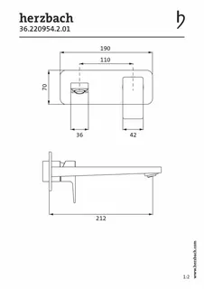 CEO Waschtisch-Wandbatterie Farbset 210mm 1 Blende Chrom – Bild 2