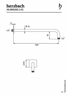 LIVING SPA Wandarm 420mm 70 soft gewinkelt Chrom – Bild 2