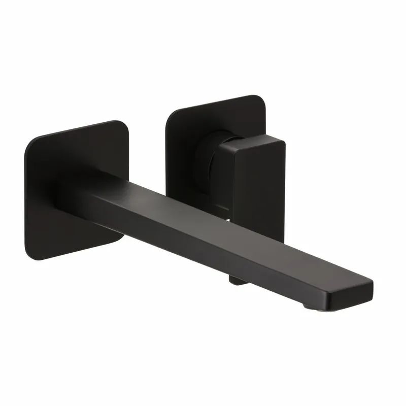 CEO BLACK Waschtisch-Wandbatterie Farbset 240mm 2 Blenden Schwarz matt
