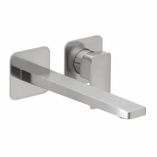 CEO iX-finish Waschtisch-Wandbatterie Farbset 240mm 2 Blenden Edelstahlfinish