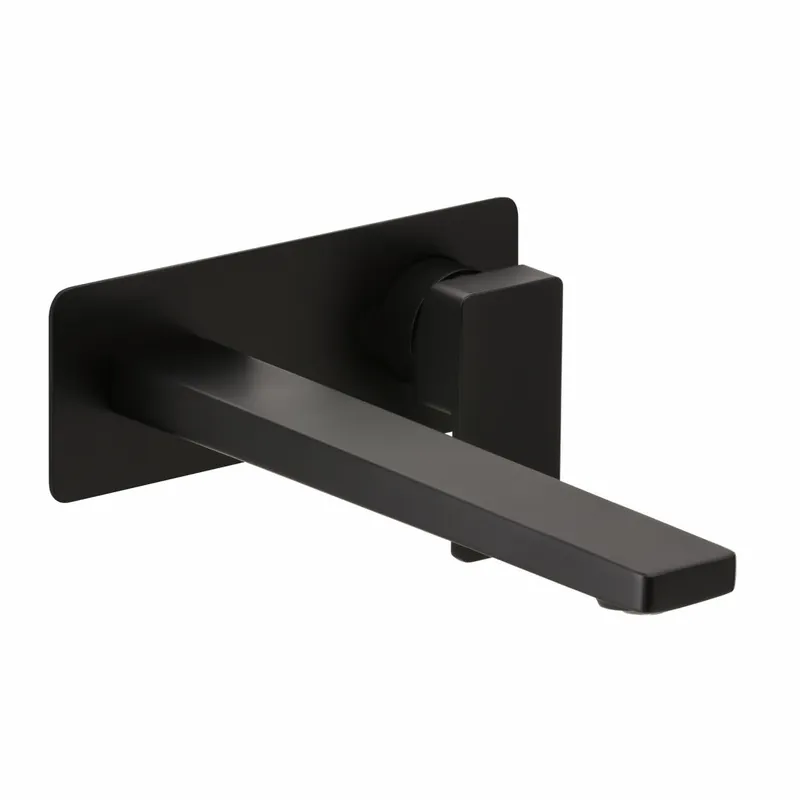 CEO BLACK Waschtisch-Wandbatterie Farbset 240mm 1 Blende Schwarz matt
