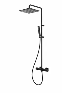 LIVING SPA Duschsäule RB 250mm soft Stabhandbrause Schwarz matt