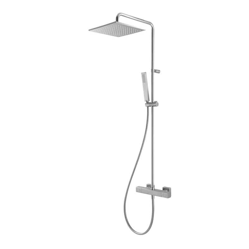 LIVING SPA Duschsäule RB 250mm soft Stabhandbrause Edelstahlfinish