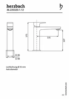 CEO BLACK Waschtisch-Einlochbatterie M-Size ohne Ablauf Schwarz matt – Bild 2