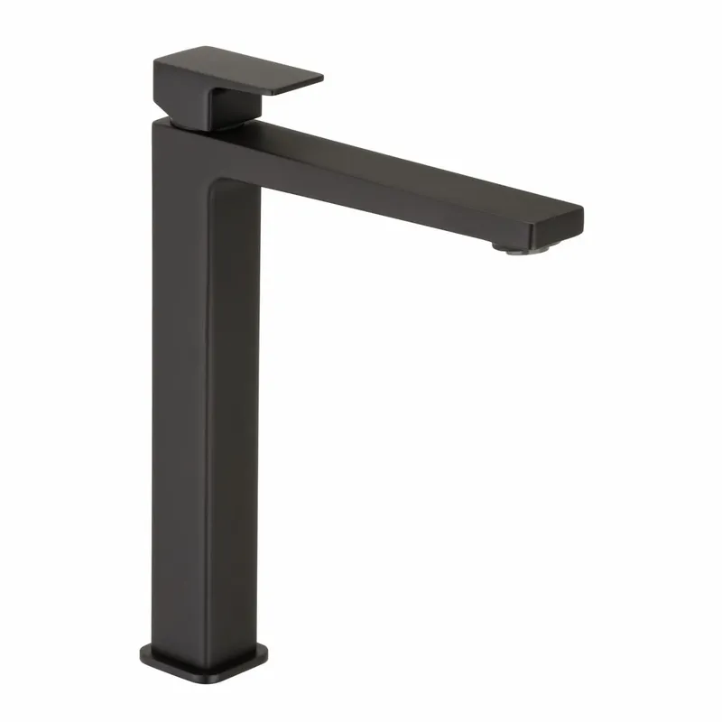 CEO BLACK Waschtisch-Einlochbatterie XL-Size Schaft ohne Ablauf Schwarz matt