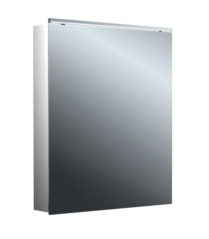 Lichtspiegelschrank, B:600mm / T:113mm trend4YOU 2.0, 1-trg,AP,LED,Unterl. Alu