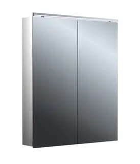 Lichtspiegelschrank, B:600mm / T:113mm trend4YOU 2.0, 2-trg,AP,LED,Unterl. Alu