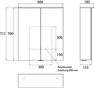 Emco Lichtspiegelschrank pure 2 05402 Aufputz, 2trg. 600 mm alu. – Bild 4
