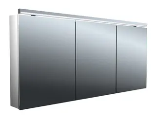 Lichtspiegelschrank, B:1600mm / T:153mm trend4YOU 2.0, 3-trg,AP,LED,Unterl. Alu