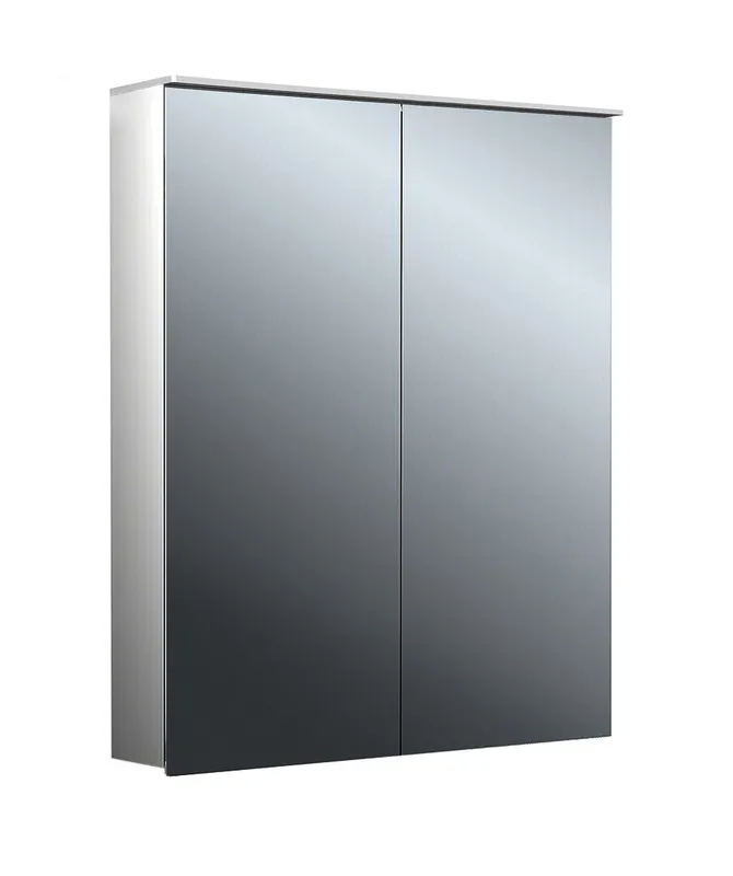 Emco Lichtspiegelschrank flat 2 06402 Aufputz, 2trg. 600 mm alu.