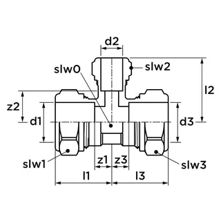 AIPS VSH Super Red-T-Stück d22x18x22 I/I/I MS – Bild 2