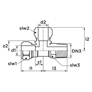 AIPS VSH Super T-Stück AG d15x15xR1/2 (DN15) I/I/I MS – Bild 2