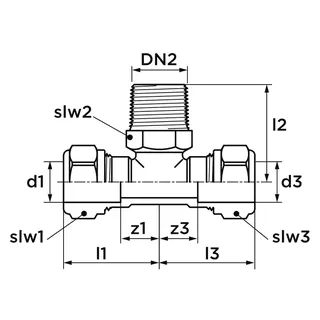 AIPS VSH Super T-Stück AG d15xR1/2 (DN15)x15 I/I/I MS – Bild 2