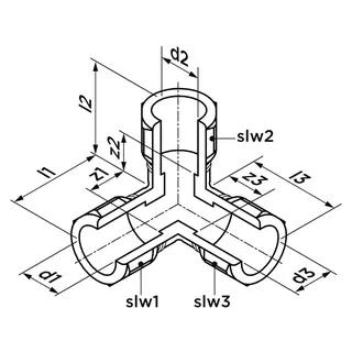 AIPS VSH Super Eck-T-Stück d22 I/I/I MS – Bild 2