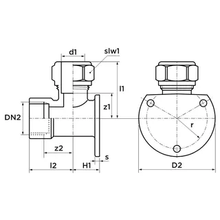 AIPS VSH Super Wandscheibe d22xRp3/4 (DN20) I/I MS kurz. Bauf. – Bild 2