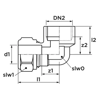 AIPS VSH Super Winkel m. IG d28xRp1 (DN25) I/I 90Gr MS – Bild 2