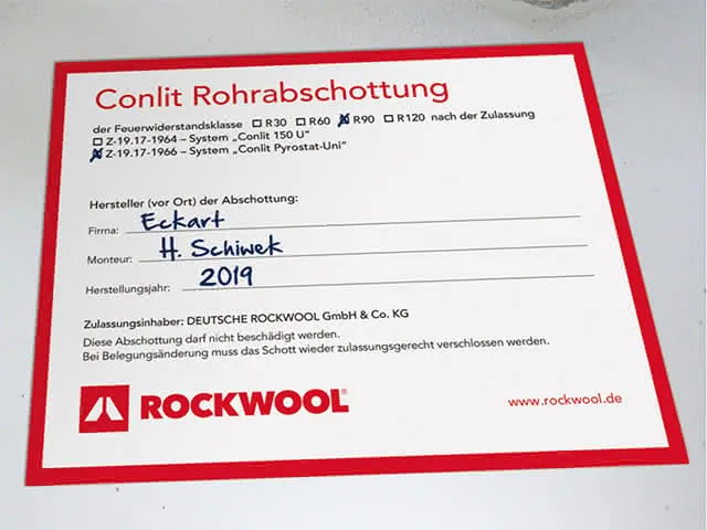 CONLIT Kennzeichnungsschild - 200748 R90 Rohrabschottung-ABP-Kunststoffwasser