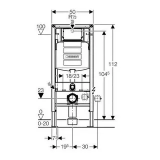 Geberit Duofix WC Vorwandelement 112 cm, mit Spülkasten UP320 – Bild 2