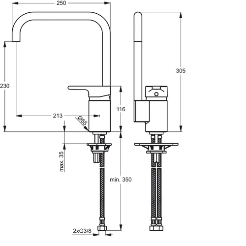 Ideal Standard Active Küchenarmatur hoher Auslauf chrom
