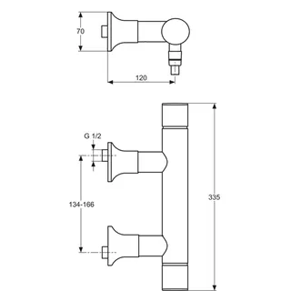 Ideal Standard Alfiere Brausemischer Aufputz chrom - Auslaufmodell – Bild 2