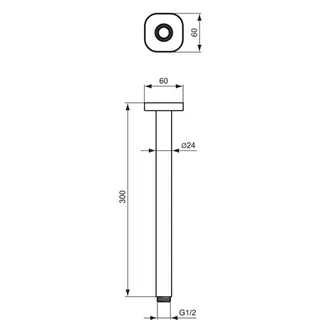 Ideal Standard Senses Brausearm Deckenanschluss 300 mm chrom – Bild 2