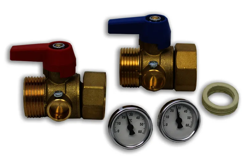 Roth Kugelhahnset 1" mit Thermometer