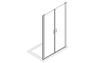 Roth Glasdusche Limaya P2 Pendeltür 2tlg.o.F.800x1950 ESG klar ETC glanz – Bild 5