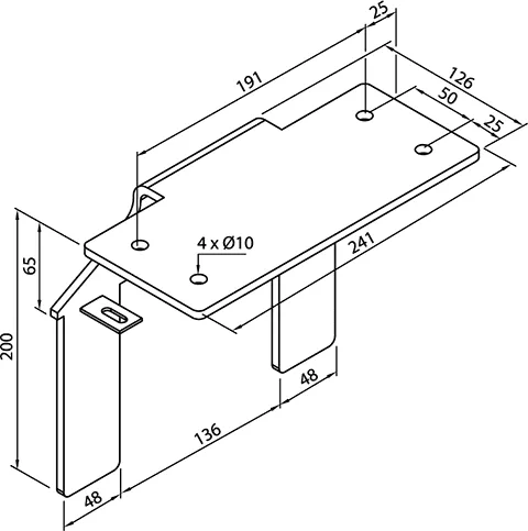 Zehnder Zubehör Bankträger ZRV542-542/1 weiß RAL 9016