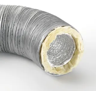 ZE Luftschlauch ComfoMain 200, gedämmt DN200, 6 m, grau, Aluminiumauskleidung