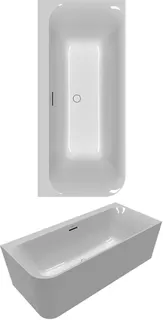 Villeroy & Boch Vorwand-Badewanne Loop&Friends LSF 1800x800 x600mm SQUARE rechte Ausführung we Alpin – Bild 3