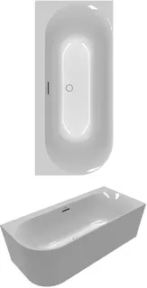 Villeroy & Boch Vorwand-Badewanne Loop&Friends LOF 1800x800 x600mm OVAL rechte Ausführung Weiß Alpin – Bild 2