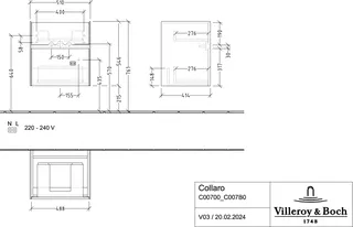Villeroy & Boch WTUS Collaro B0 510x546x414mm m. Bel. 2 Ausz. Waschtisch m.tig Arizona Oak – Bild 4