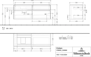 Villeroy & Boch WTUS Collaro C08500 1400x548x500mm 4 Ausz. Waschtisch links White Matt – Bild 4