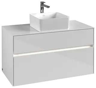 Villeroy & Boch WTUS Collaro C038B0 1000x548x500mm m. Bel. 2 Ausz. Waschtisch m.tig Glossy White – Bild 2