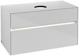 Villeroy & Boch WTUS Collaro C038B0 1000x548x500mm m. Bel. 2 Ausz. Waschtisch m.tig Glossy White – Bild 3