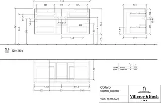 Villeroy & Boch WTUS Collaro C08100 1200x548x500mm 4 Ausz. Waschtisch m.tig Nordic Oak – Bild 4