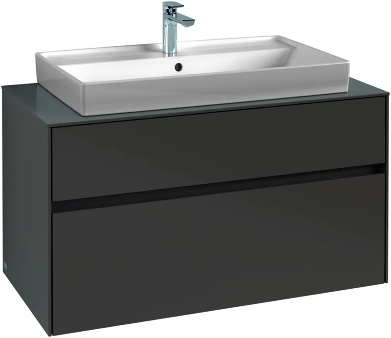 Villeroy & Boch WTUS Collaro C020B0 1000x548x500mm m. Bel. 2 Ausz. Waschtisch m.tig Glossy Grey