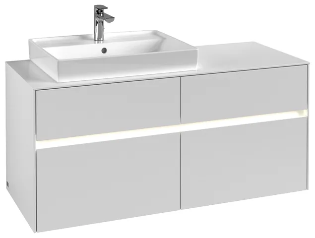 Villeroy & Boch WTUS Collaro B0 1200x548x500mm m. Bel. 4 Ausz. Waschtisch links White Matt
